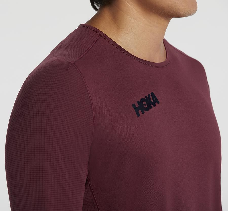 Hoka One One Performance Lång Sleeve Top Herr - Bröst - HALYF-5734